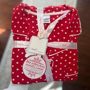 Fashion by Mirabeau Red and White Polka Dot Women’s Pajama Set